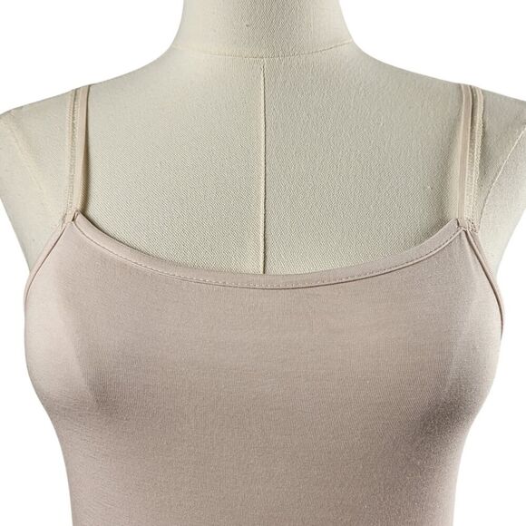 POL Small  Pale Pink or Nude Camisole Top Lacy Spaghetti Straps Stretch - Picture 5 of 14